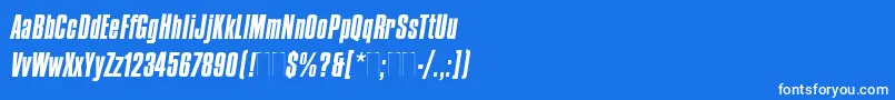 Шрифт CompactaItalicPlain – белые шрифты на синем фоне