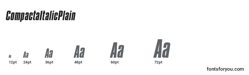 CompactaItalicPlain Font Sizes