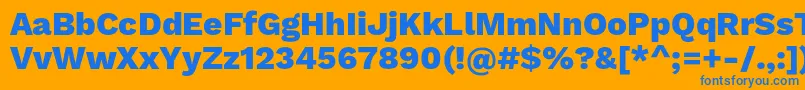 WorksansExtrabold Font – Blue Fonts on Orange Background