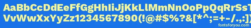 Шрифт WorksansExtrabold – жёлтые шрифты на синем фоне