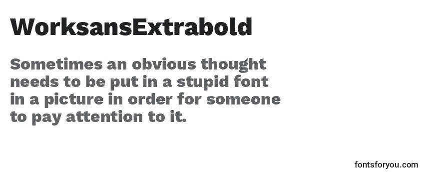 Review of the WorksansExtrabold Font