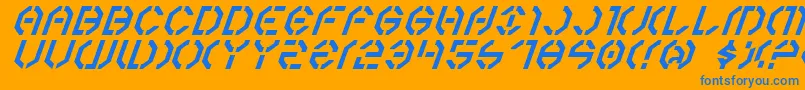 Y3ki Font – Blue Fonts on Orange Background