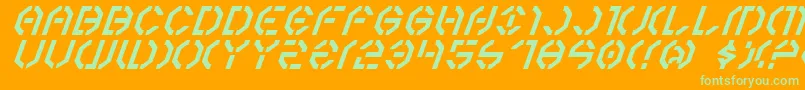 Y3ki Font – Green Fonts on Orange Background