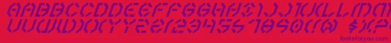 Fonte Y3ki – fontes roxas em um fundo vermelho