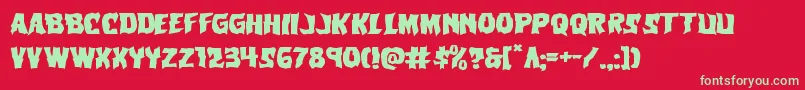 Vorvolakaexpand Font – Green Fonts on Red Background