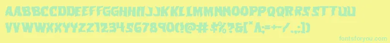 Шрифт Vorvolakaexpand – зелёные шрифты на жёлтом фоне