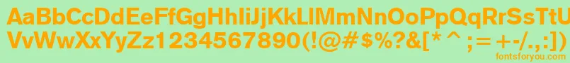 Gothic725BlackBt Font – Orange Fonts on Green Background