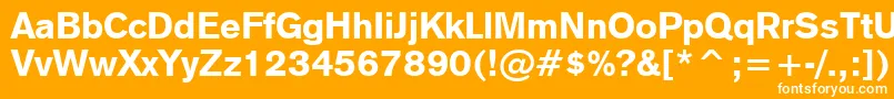 Czcionka Gothic725BlackBt – białe czcionki na pomarańczowym tle