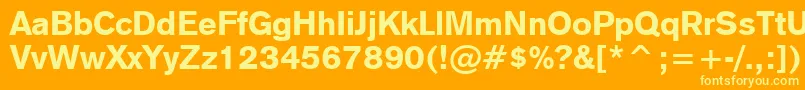 Gothic725BlackBt Font – Yellow Fonts on Orange Background