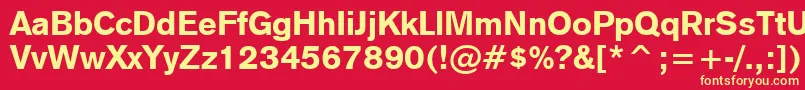 Gothic725BlackBt Font – Yellow Fonts on Red Background