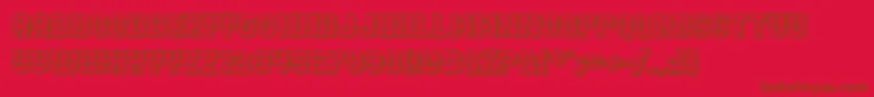 LedSpecimen Font – Brown Fonts on Red Background