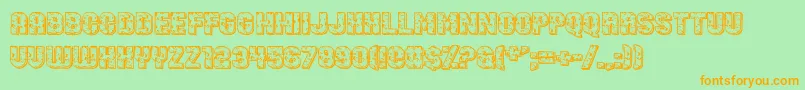 Police LedSpecimen – polices orange sur fond vert