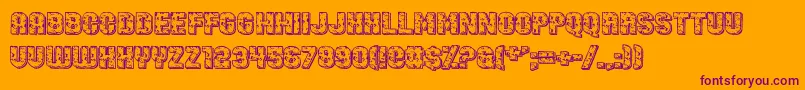 LedSpecimen-Schriftart – Violette Schriften auf orangefarbenem Hintergrund
