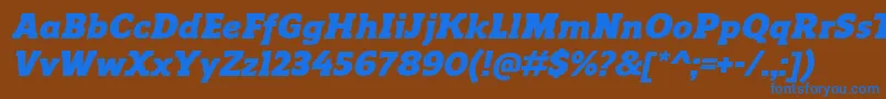 Lisätietoja ReganslabBlackitalic-fontista ReganslabBlackitalic-fontti – siniset fontit ruskealla taustalla
