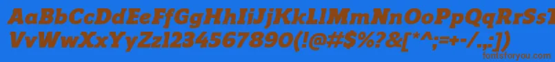 Saiba mais sobre a fonte ReganslabBlackitalic Fonte ReganslabBlackitalic – fontes marrons em um fundo azul