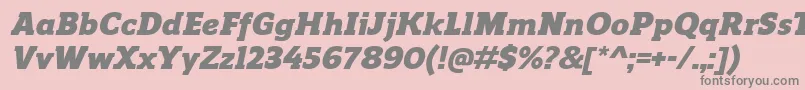 ReganslabBlackitalic-Schriftart – Graue Schriften auf rosa Hintergrund