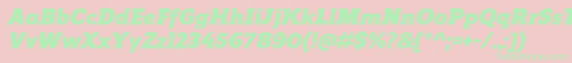Czcionka ReganslabBlackitalic – zielone czcionki na różowym tle