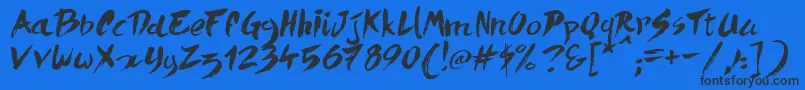 Czcionka QuickMenuBoards – czarne czcionki na niebieskim tle