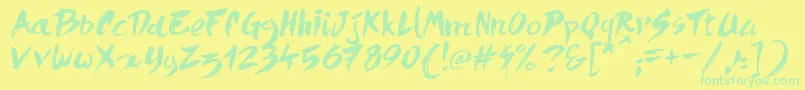 QuickMenuBoards Font – Green Fonts on Yellow Background