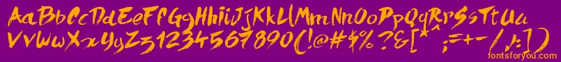 QuickMenuBoards Font – Orange Fonts on Purple Background