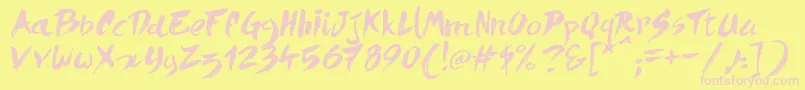 QuickMenuBoards Font – Pink Fonts on Yellow Background