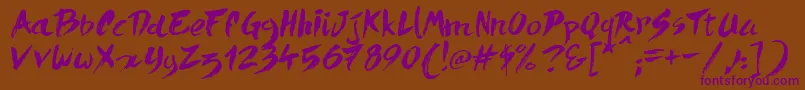 QuickMenuBoards Font – Purple Fonts on Brown Background