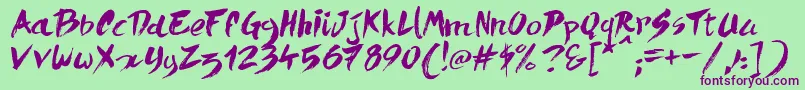 QuickMenuBoards Font – Purple Fonts on Green Background