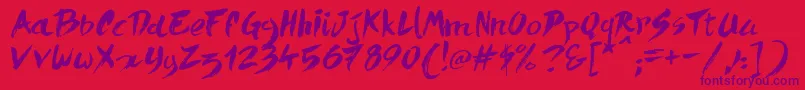 QuickMenuBoards Font – Purple Fonts on Red Background