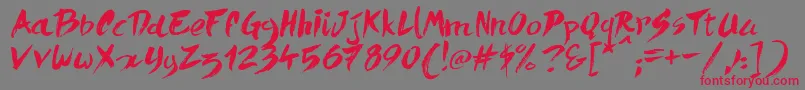 フォントQuickMenuBoards – 赤い文字の灰色の背景