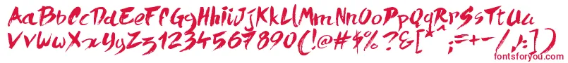 QuickMenuBoards Font – Red Fonts on White Background