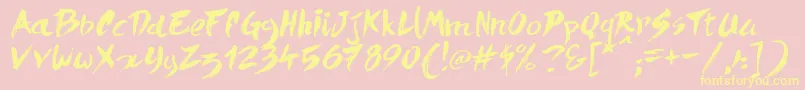 QuickMenuBoards Font – Yellow Fonts on Pink Background