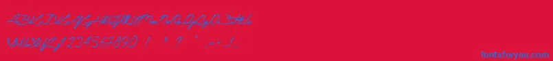 TheConstellationOfHeracles Font – Blue Fonts on Red Background