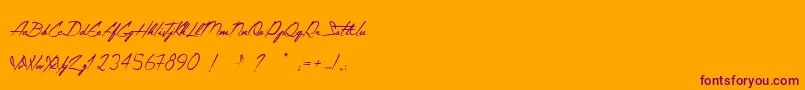 TheConstellationOfHeracles Font – Purple Fonts on Orange Background