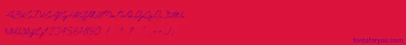 TheConstellationOfHeracles Font – Purple Fonts on Red Background