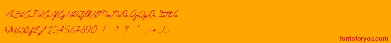 Police TheConstellationOfHeracles – polices rouges sur fond orange