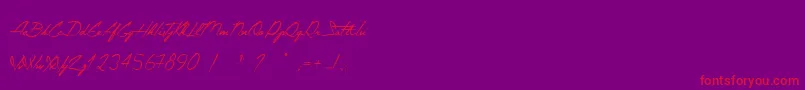 TheConstellationOfHeracles Font – Red Fonts on Purple Background