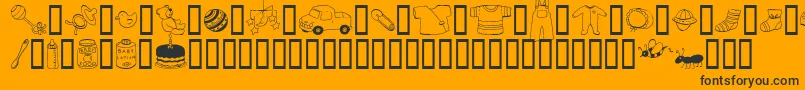 フォントAbartfontsBabyboomtwo – 黒い文字のオレンジの背景