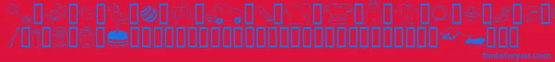 フォントAbartfontsBabyboomtwo – 赤い背景に青い文字