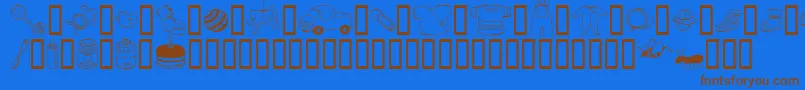 フォントAbartfontsBabyboomtwo – 茶色の文字が青い背景にあります。