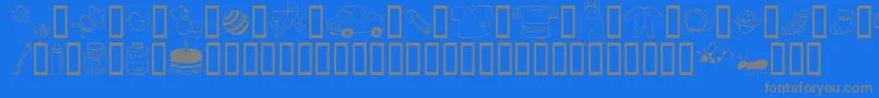 AbartfontsBabyboomtwo-fontti – harmaat kirjasimet sinisellä taustalla