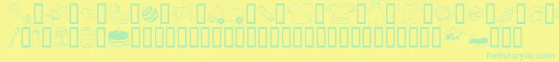 Fonte AbartfontsBabyboomtwo – fontes verdes em um fundo amarelo