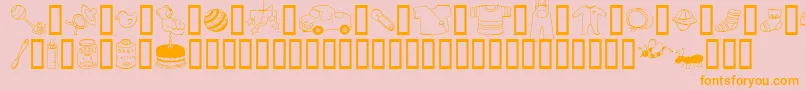 AbartfontsBabyboomtwo-Schriftart – Orangefarbene Schriften auf rosa Hintergrund