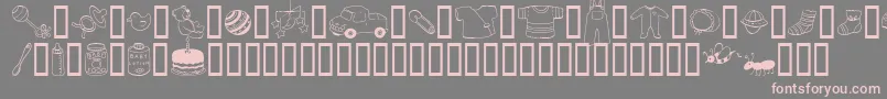 フォントAbartfontsBabyboomtwo – 灰色の背景にピンクのフォント