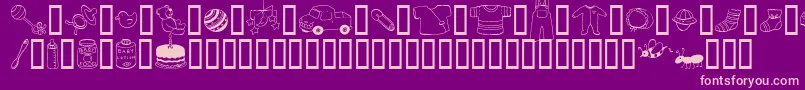 AbartfontsBabyboomtwo-Schriftart – Rosa Schriften auf violettem Hintergrund