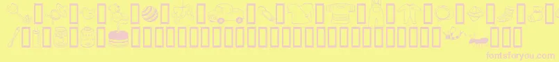 フォントAbartfontsBabyboomtwo – ピンクのフォント、黄色の背景