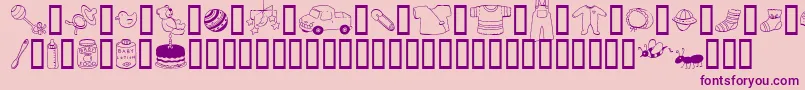 AbartfontsBabyboomtwo-Schriftart – Violette Schriften auf rosa Hintergrund