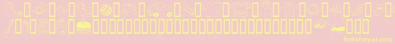 AbartfontsBabyboomtwo-fontti – keltaiset fontit vaaleanpunaisella taustalla