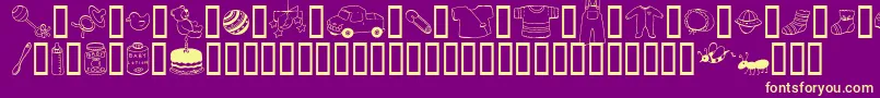 AbartfontsBabyboomtwo Font – Yellow Fonts on Purple Background