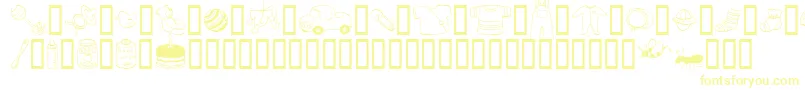 AbartfontsBabyboomtwo-fontti – keltaiset fontit valkoisella taustalla