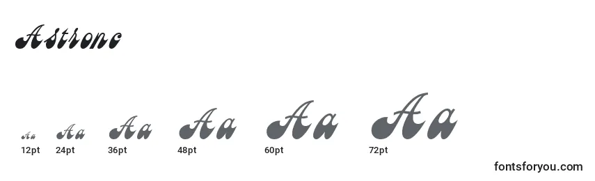 Размеры шрифта Astronc